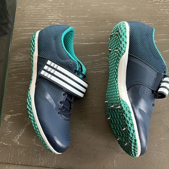Adidas Adizero HJ Blue Green Cleats Track & Field Performance Shoes Men’s Sz 7.5 - Picture 11 of 12